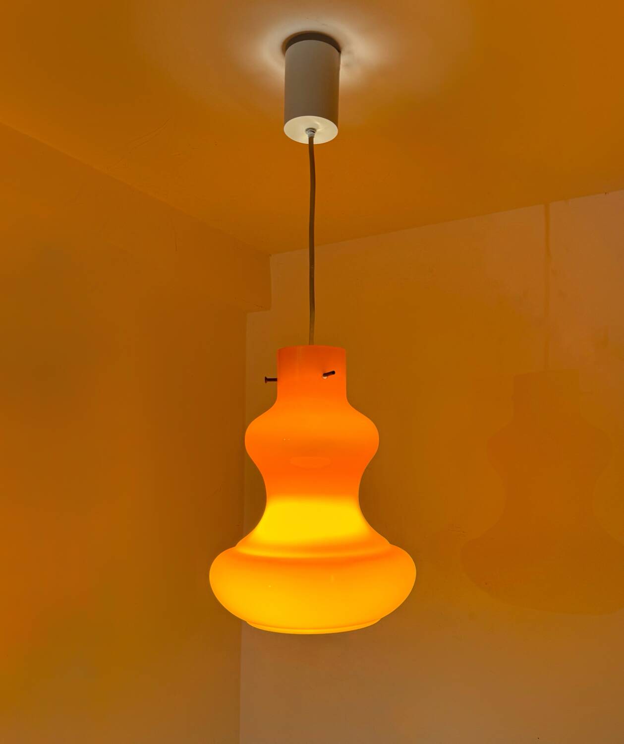 Orange opaline chandelier from the 70s