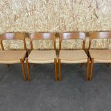 4 teak chairs by Niels O. Möller for J.L. Moller's 60