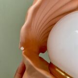 Vintage pink ceramic shell lamp
