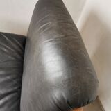 Pair of designer leather armchairs 80s