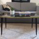 Table basse vintage pieds fuseaux