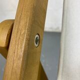 Transat tissus blanc avec structure en bois