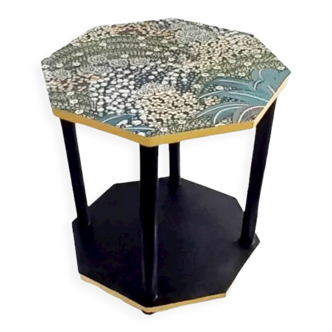 Vintage pedestal table restyled, antique pedestal table, hexagonal pedestal table