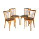 Four chairs Baumann 1960 with bars seated skaï brown label