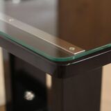 Art Deco Bauhaus Side Table in Black Lacquer & Chrome, Austria, 1920s