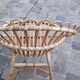 Pairs of shell rattan armchairs from the 50