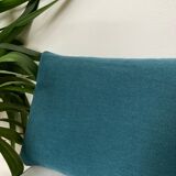Coussin coton lin uni bleu  canard
