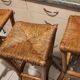 3 rattan bar stools seated mulched 1960s