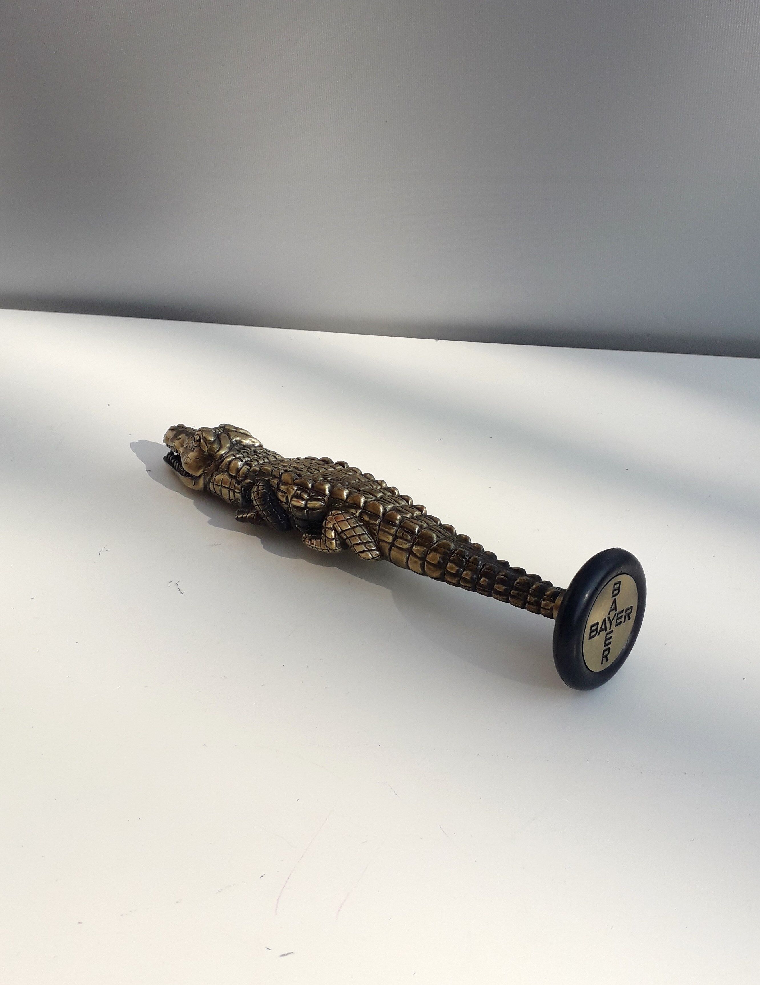 Doctor's reflex hammer Bayer brass crocodile 1960