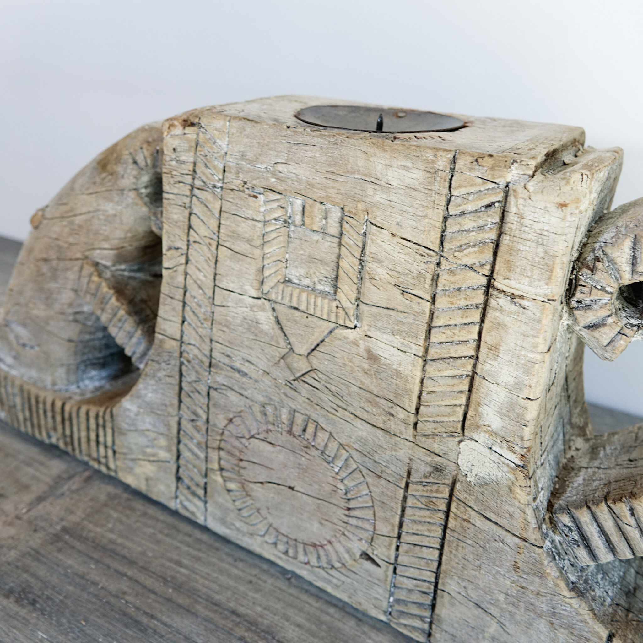 Wooden candle holder