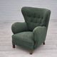 1960s, Danish armchair, original condition, furniture fabric, beech wood legs.