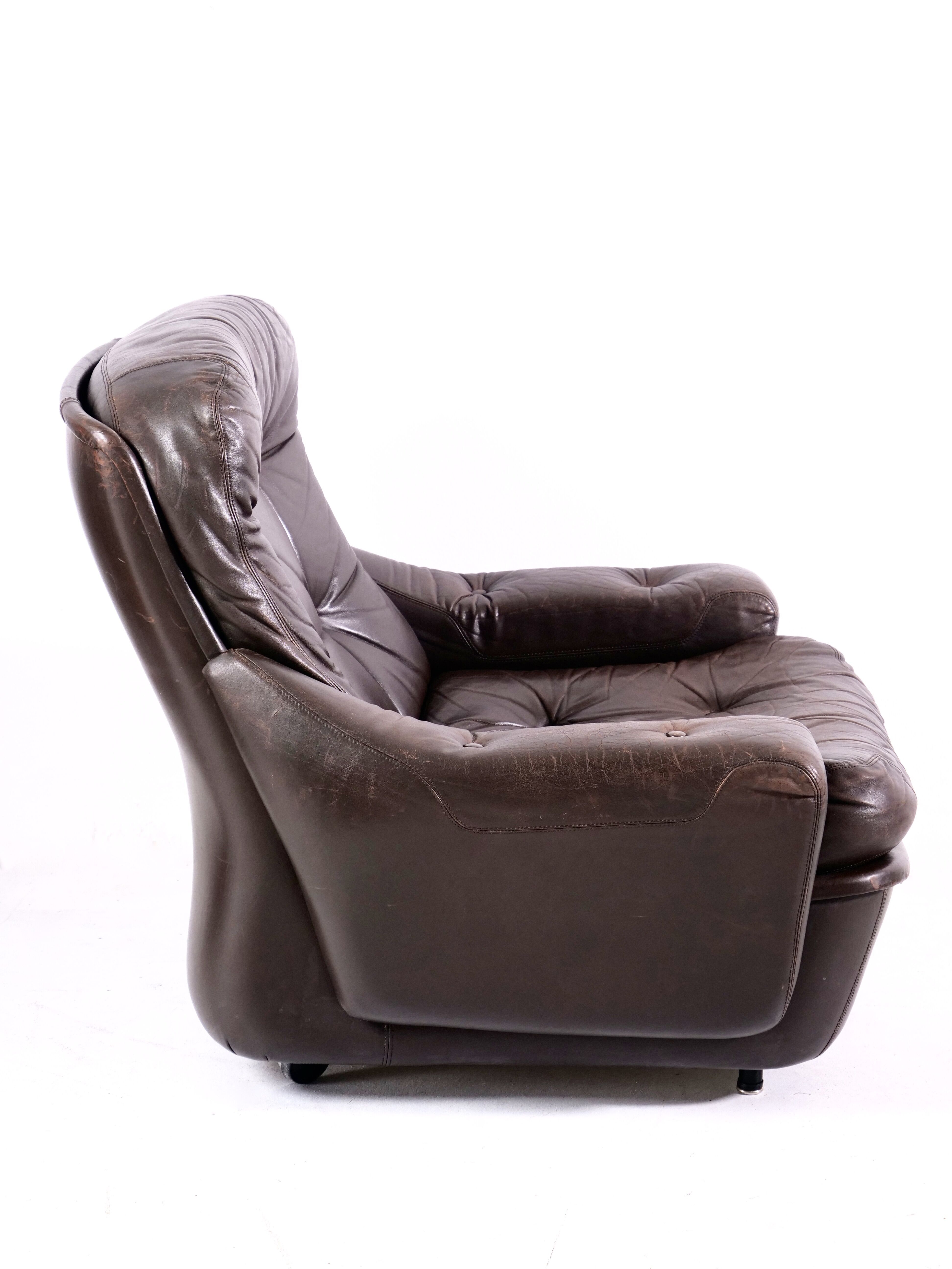 Modular leather sofa by michel cadestin for airborne