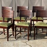 6 chaises Art Déco françaises numérotées, 1940