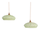 Pair of Art Deco light fixtures in light green speckled glass, 1930s.