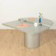 Table à manger Quadrondo, Erwin Nagel, Rosenthal, Argent