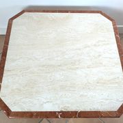 Travertine and marble coffee table