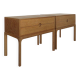 Scandinavian Nightstands in Oak by Kai Kristiansen for Aksel Kjersgaard, 1960s, Set of 2