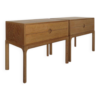 Scandinavian Nightstands in Oak by Kai Kristiansen for Aksel Kjersgaard, 1960s, Set of 2