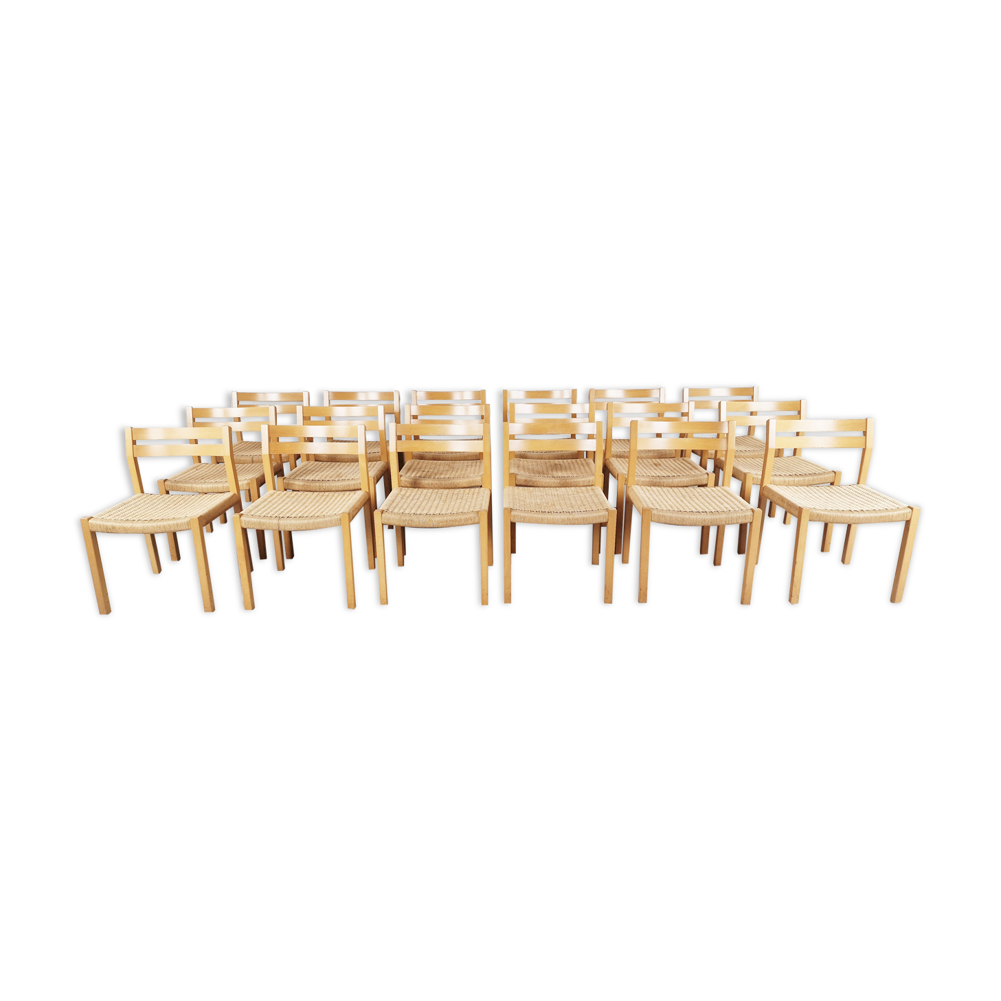 Danish Oak Chairs by Niels Otto Møller for Møller Mobelfabrik, Set of 18