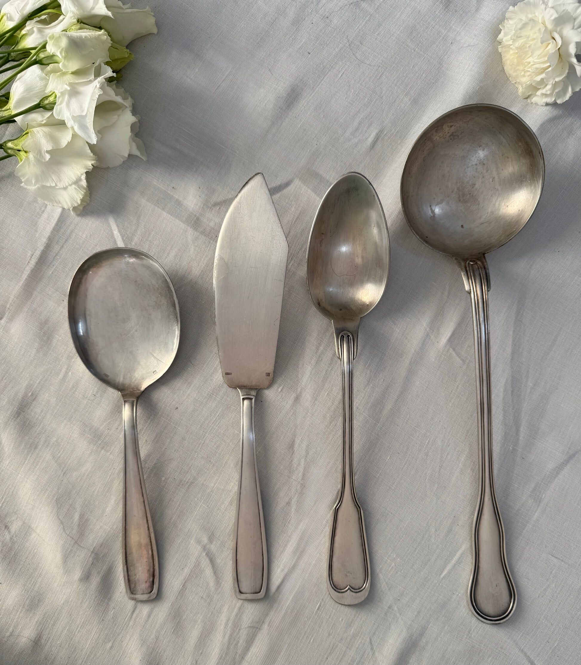 Silver-plated metal cutlery set