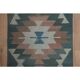 1970s Vintage Turkish Handmade Wool & Cotton Green Runner Rug  73x291