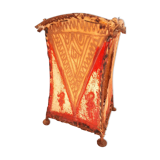 Floor lamp, african art 90s, iron and leather