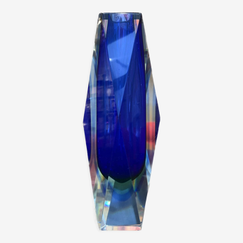 Vase verre de murano - bleu
