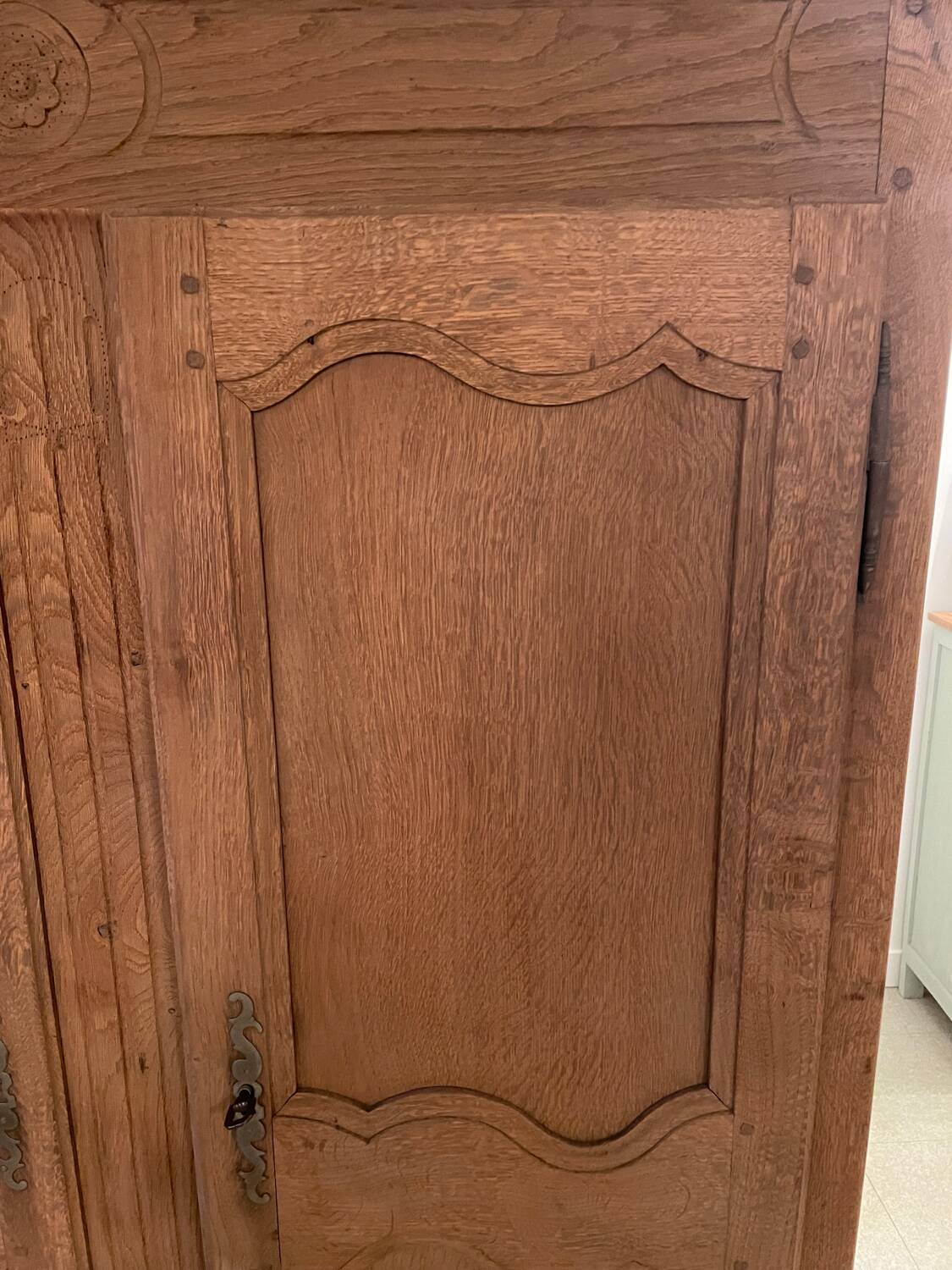 Small 19th century solid oak wardrobe