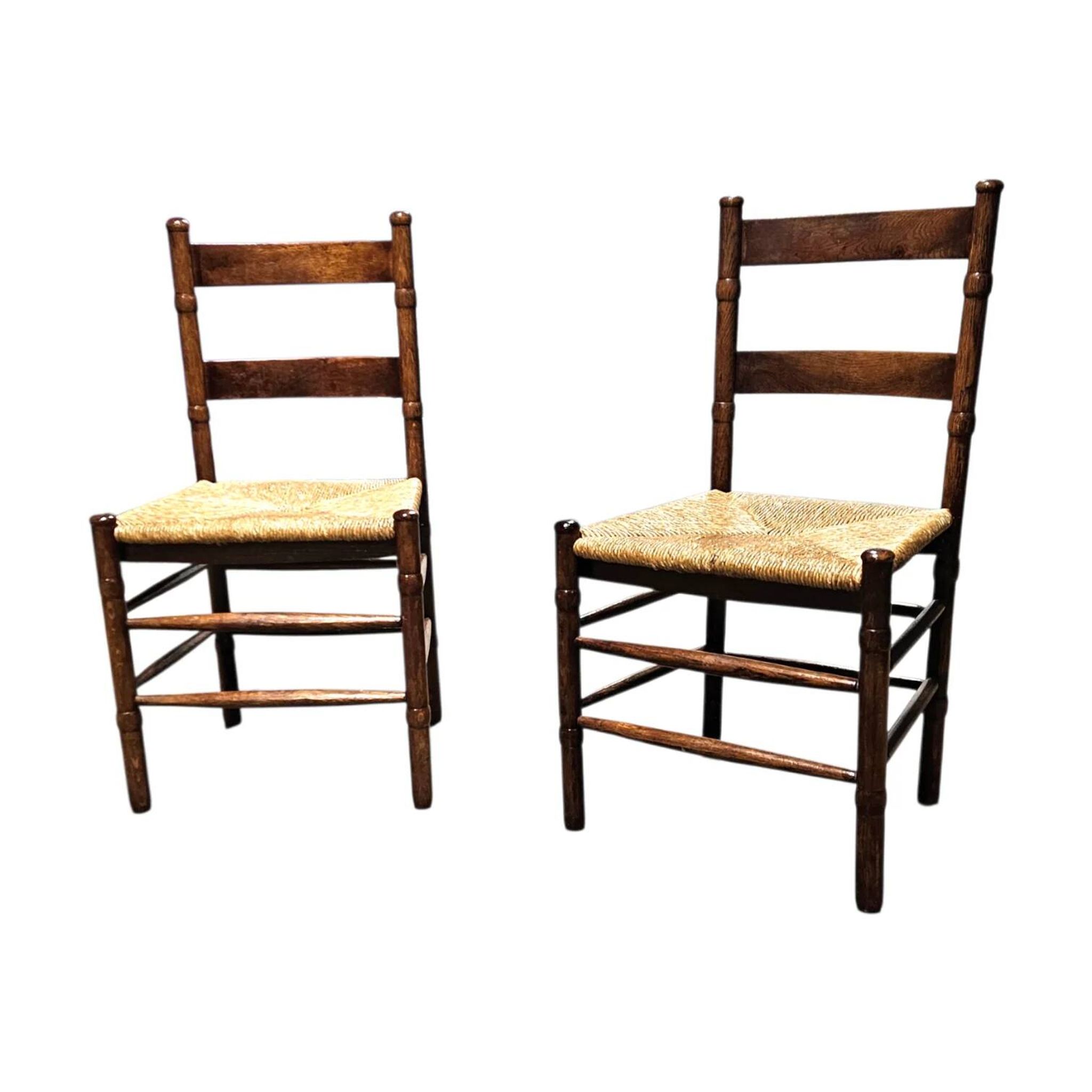 2 chaises en osier Art Déco / École d'Amsterdam / Jac Levee / milieu du siècle