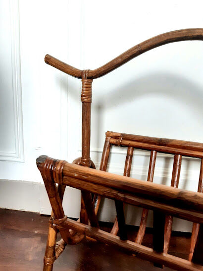 Vintage rattan magazine holders 1960