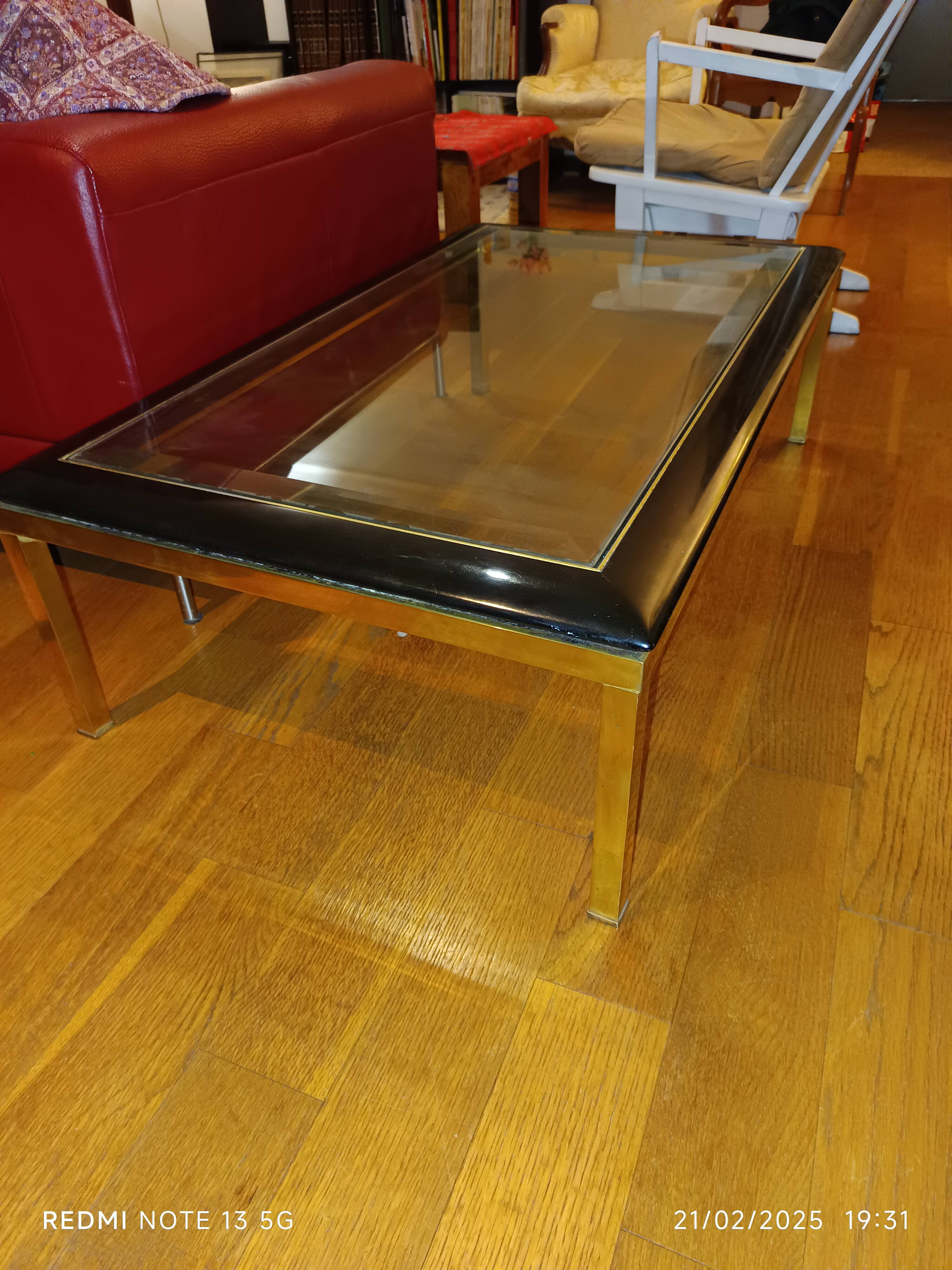 élégante table basse Hollywood Regency 1970