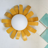 Wall light  ingold yellow metal and opaline sun