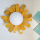 Applique soleil ancienne métal jaune et opaline