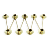 Margareta candle holder by Lars Holmström, brass accordion candle holder 1950