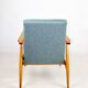 Armchair 'Lis', 1970s turquoise tweed by Henryk Lis - natural beech wood