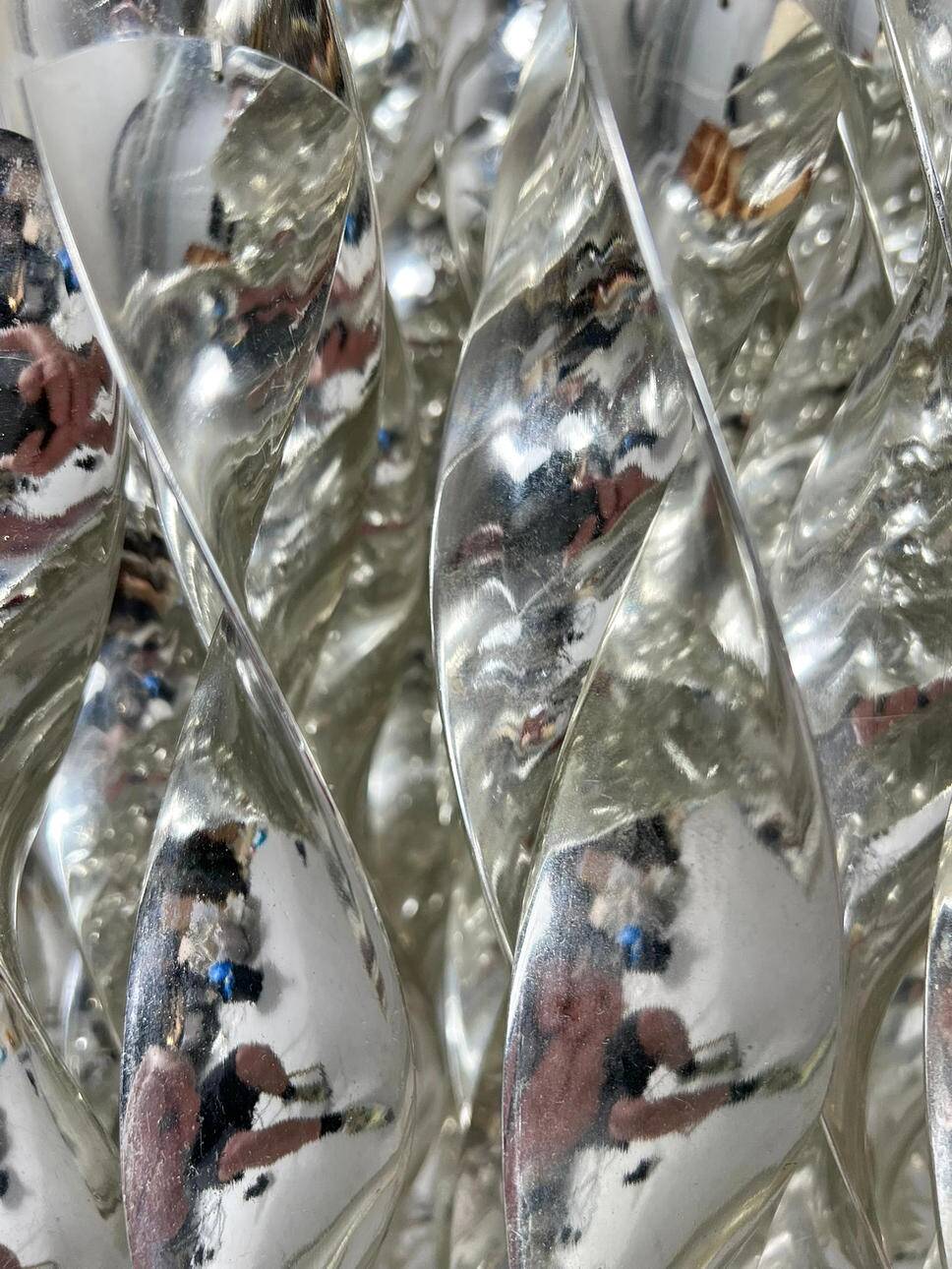 Mid-century spiral ceiling lamp by Verner Panton for Lüber AG, model SP1, Germany, 1970s, early example.