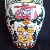 Art Deco ceramic vase, brightly colored abstract patterns