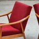 Pair of Czechoslovak armchairs 1960 red pink 1960