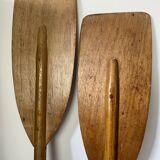 Old wooden oars