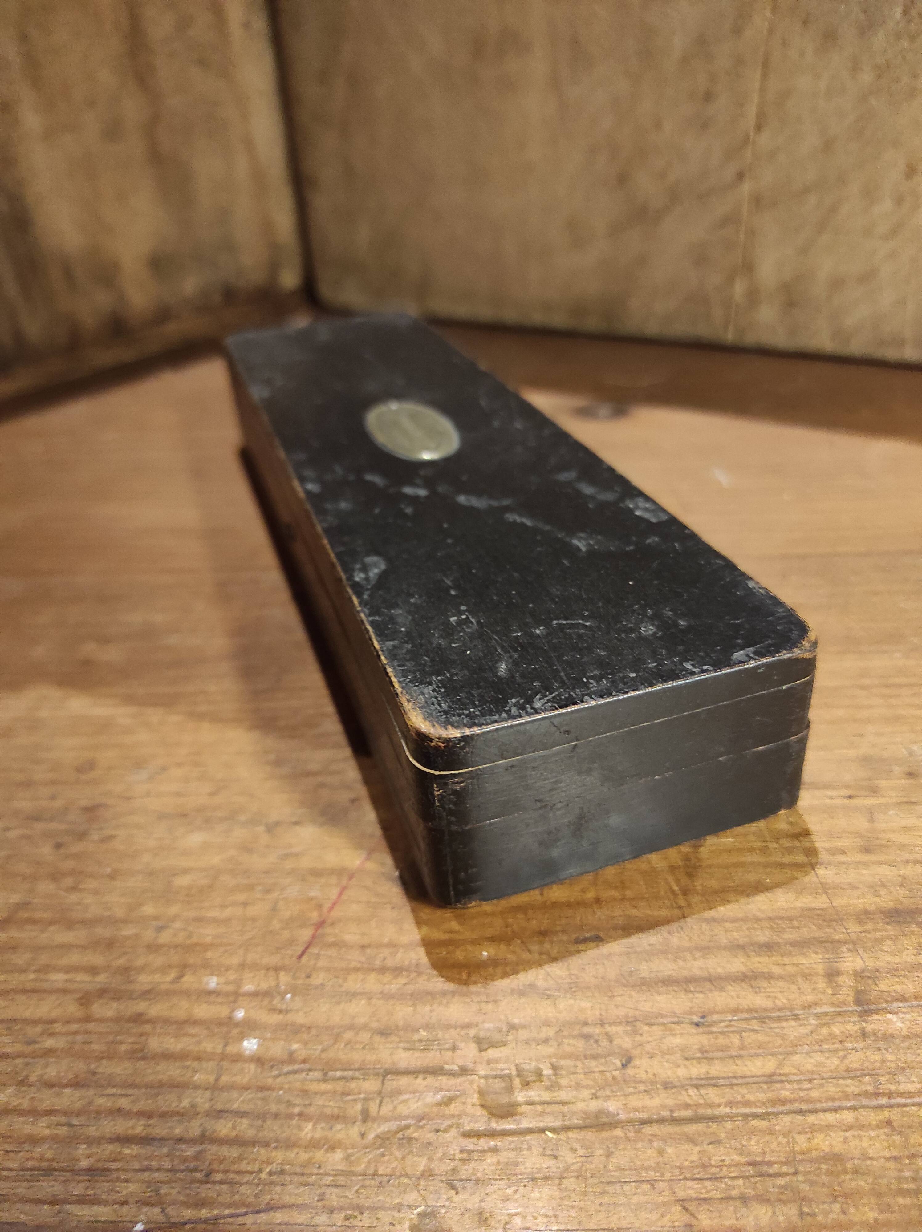 Vintage French pencil case in ebonized wood