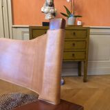 Wood and leather armchair