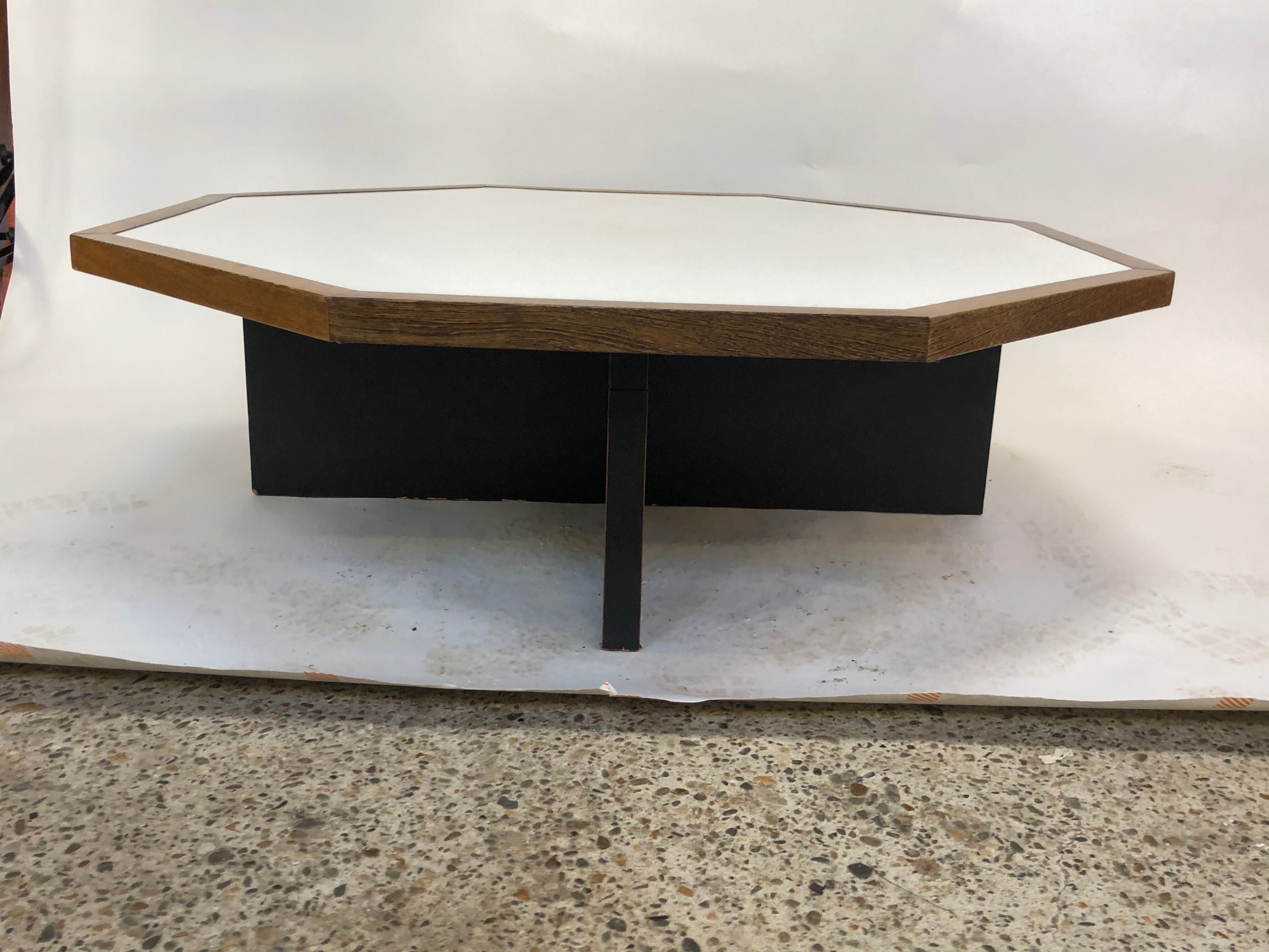 Vintage coffee table wenge hexagon 1960