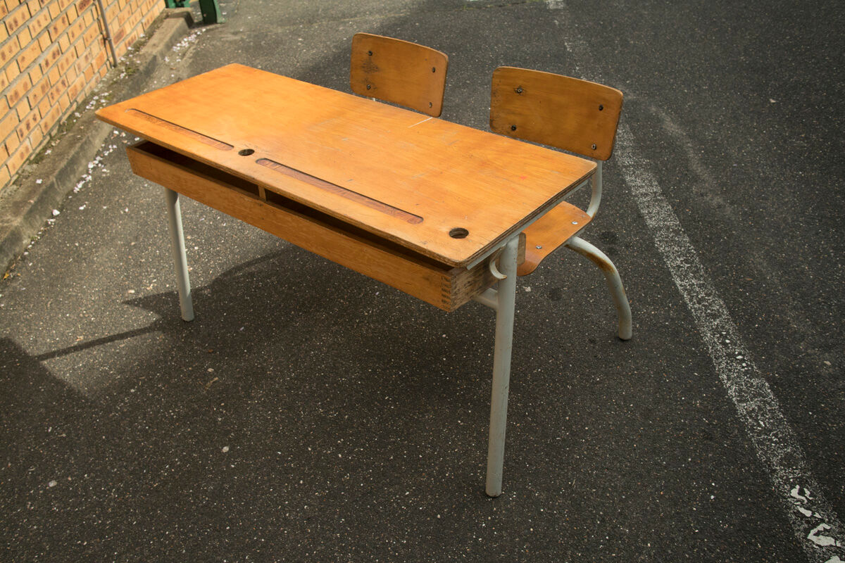 School desk vintage for Kids 2 seater
