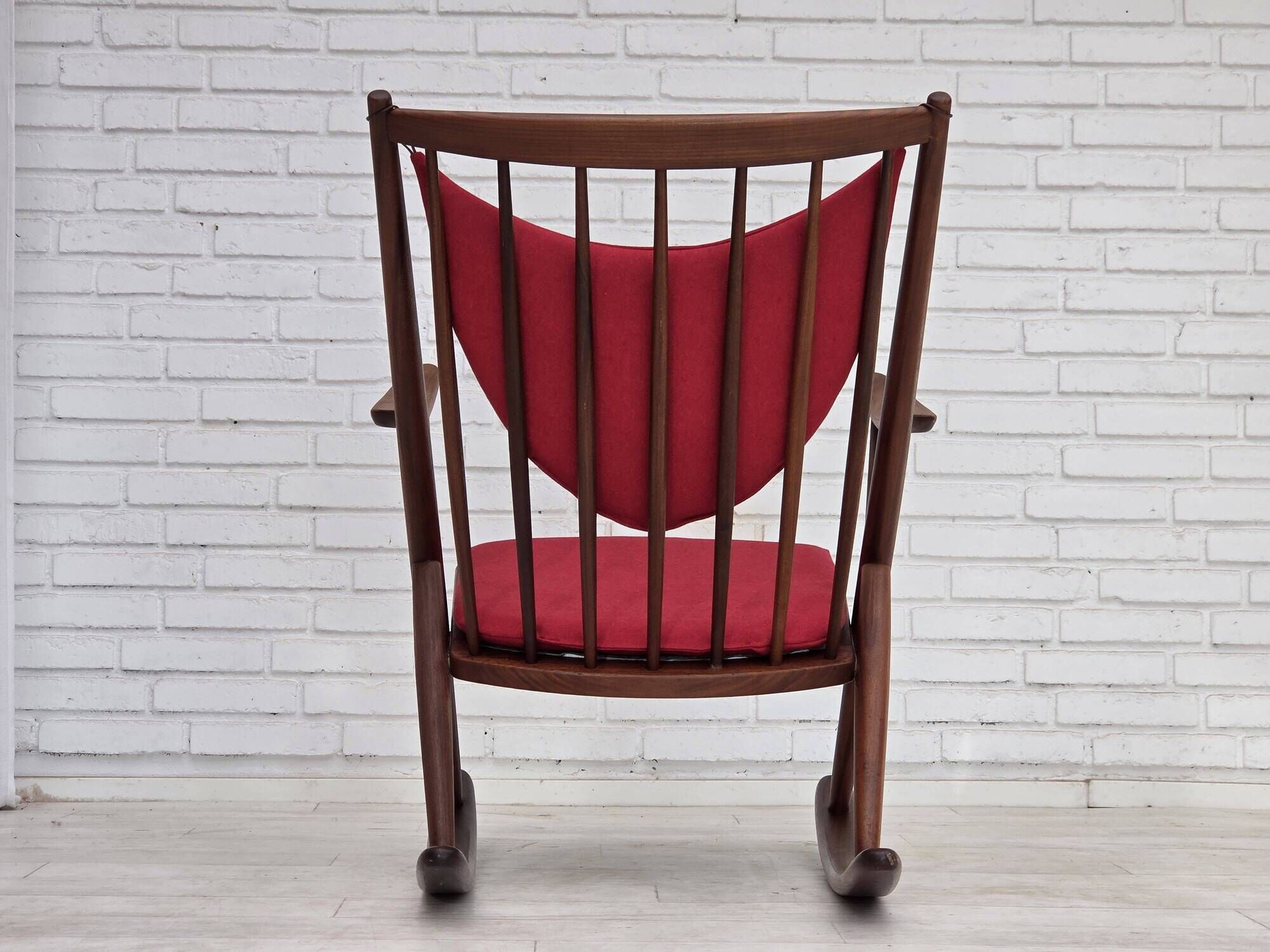 1960s Danish rocking chair by Frank Reenskaug, model 182, reupholstered.
