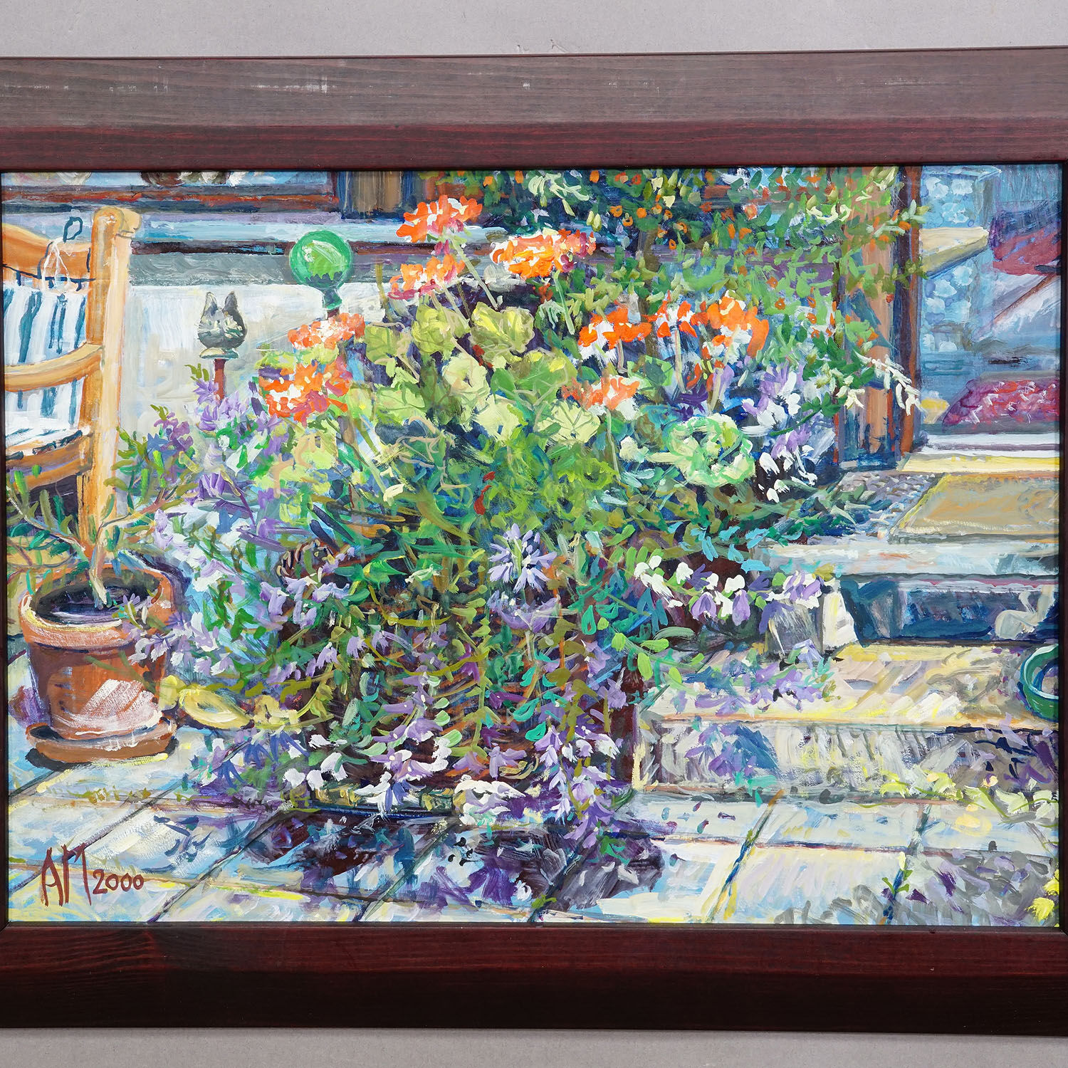 Garden Flower Basket, 2000 – Oil painting by Alexander Michael