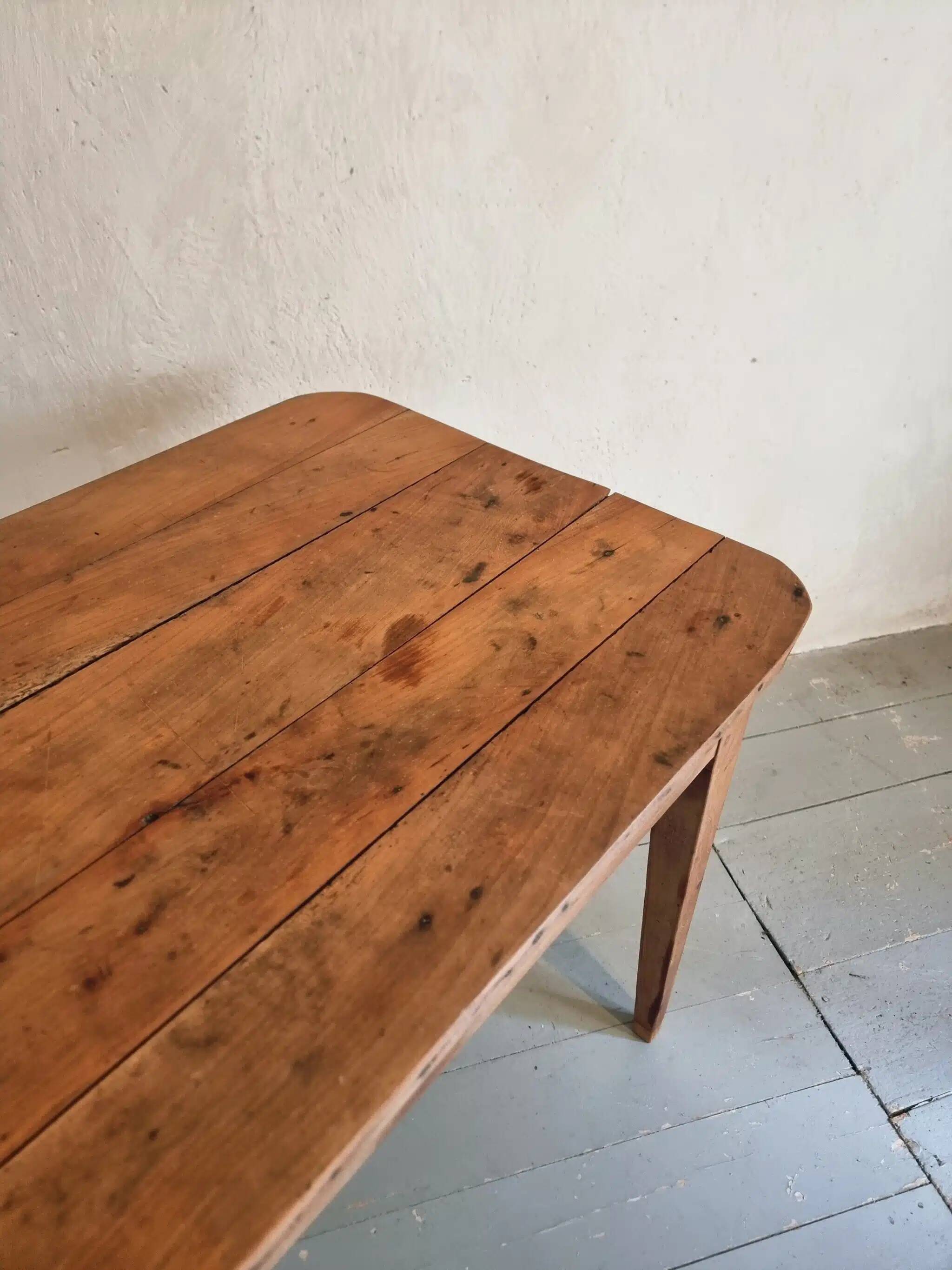 Antique French cherry wood dining table, early 20th century
