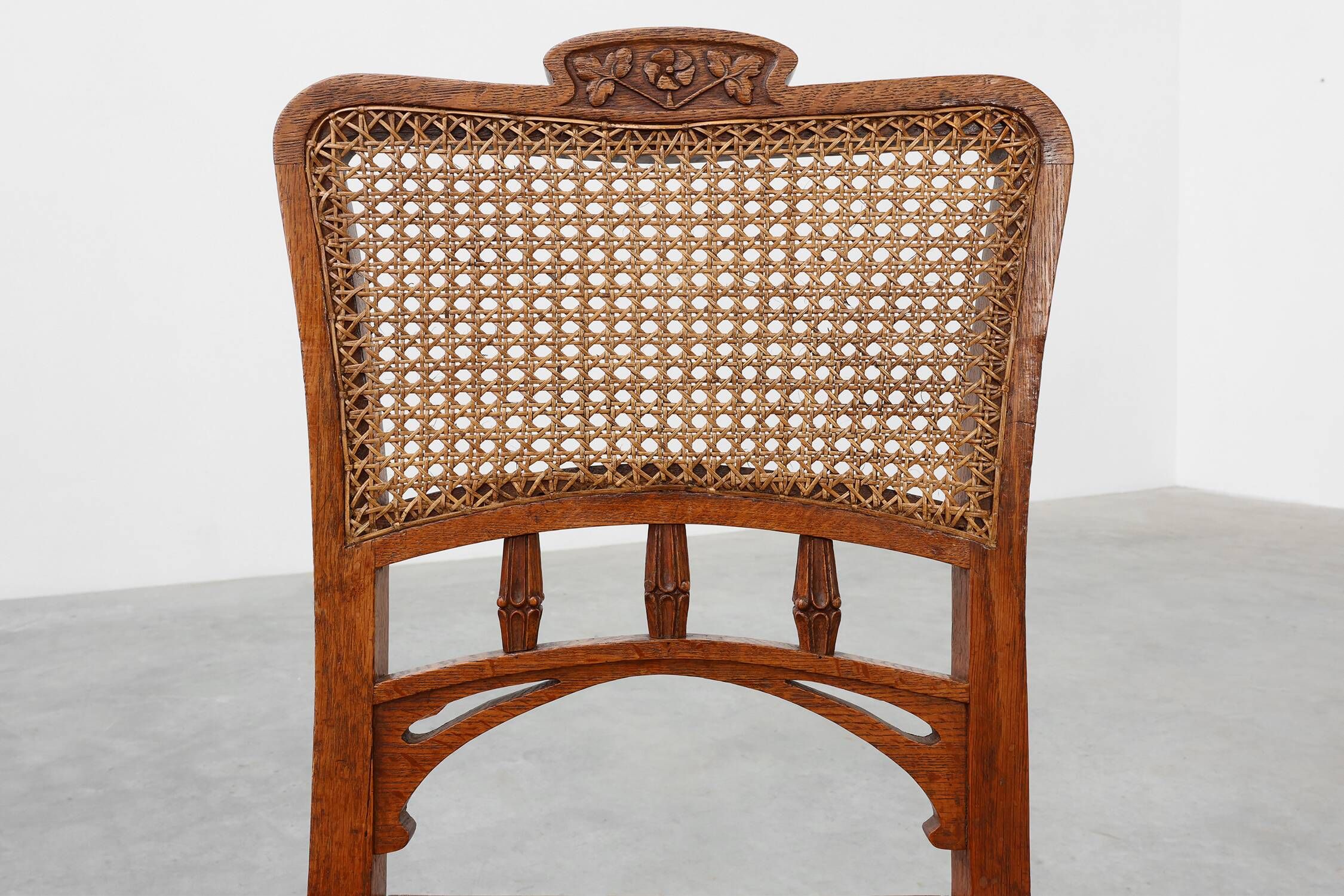 Set of 6 art nouveau dinner chairs in the manner of Victor Horta, Belgium