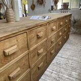 XL oak counter, trade furniture with multi-drawers