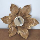 Flower wall lamp leaves golden metal 40cm