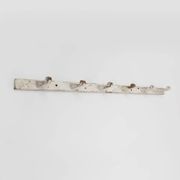 Industrial White Wall Mounted Coat Rack in Wood, Belgium, 1920s